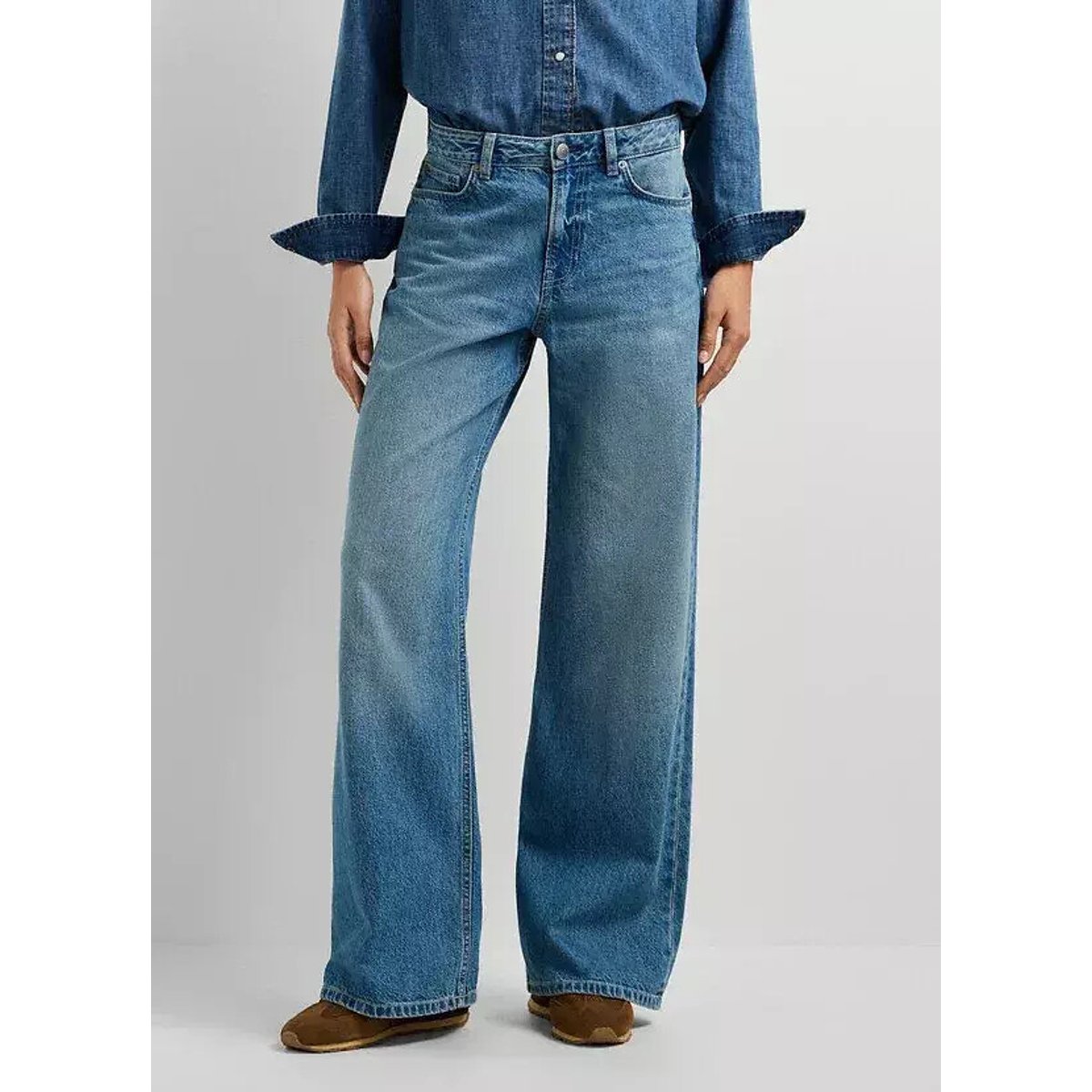 Jeans a vita alta taglia standard LINA blue rigid denim, PEPE JEANS