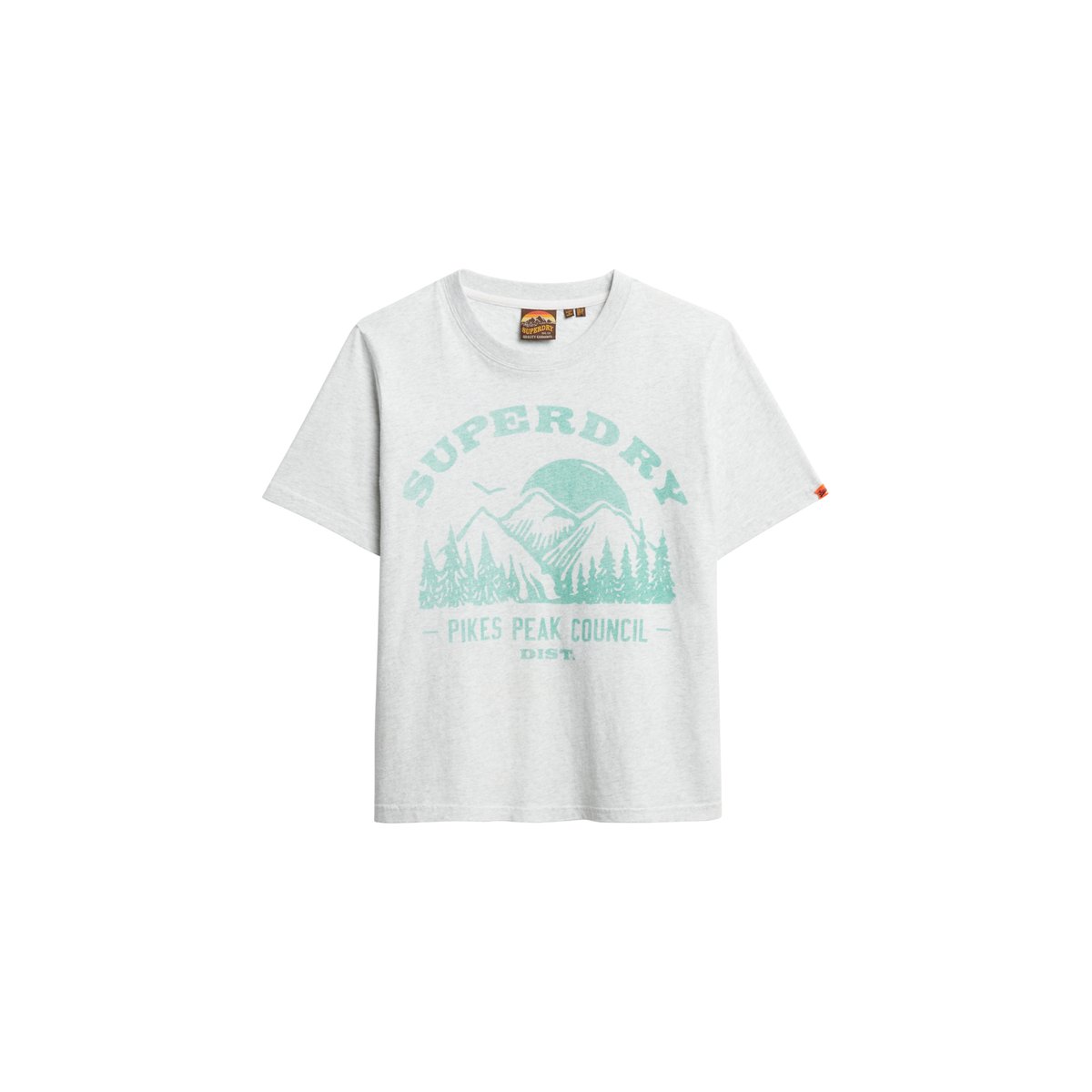 T-shirt monochrome décontracté Lo-Fi Outdoor gris glacier chiné, SUPERDRY