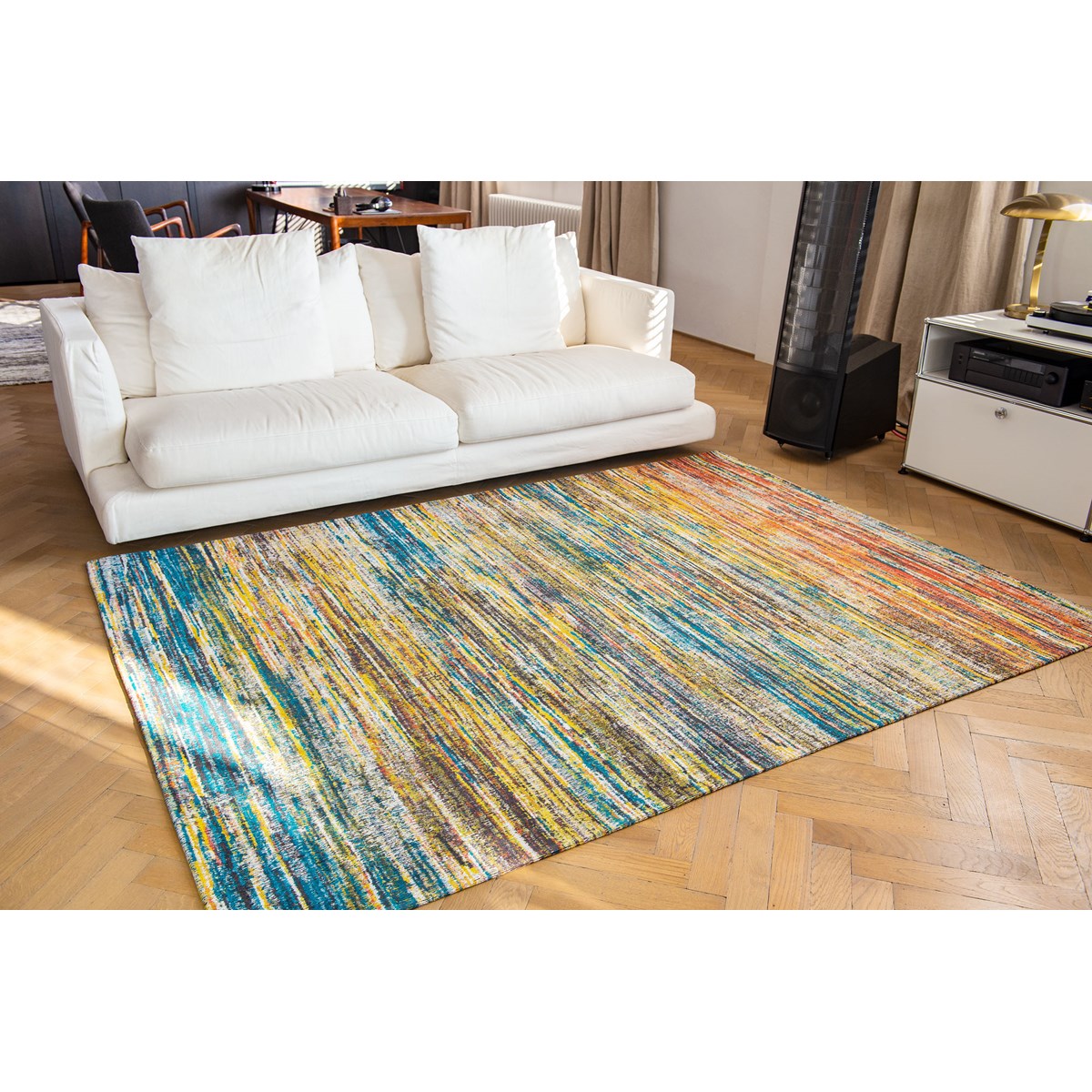 Tapis salon et chambre coton design MYRIAD multicolore, NOVATREND