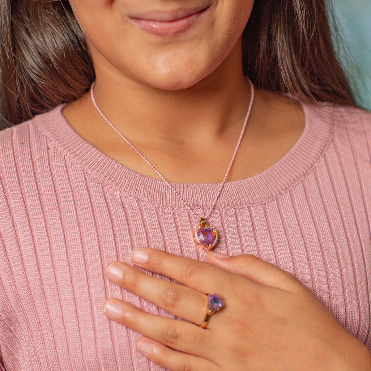 Set de 2 bagues ajustables Precious Purple violet, GREAT PRETENDERS