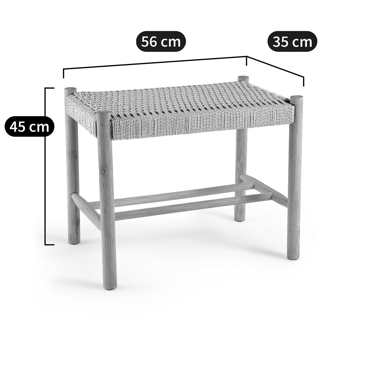 Banc/tabouret en corde Taga naturel, LA REDOUTE INTERIEURS
