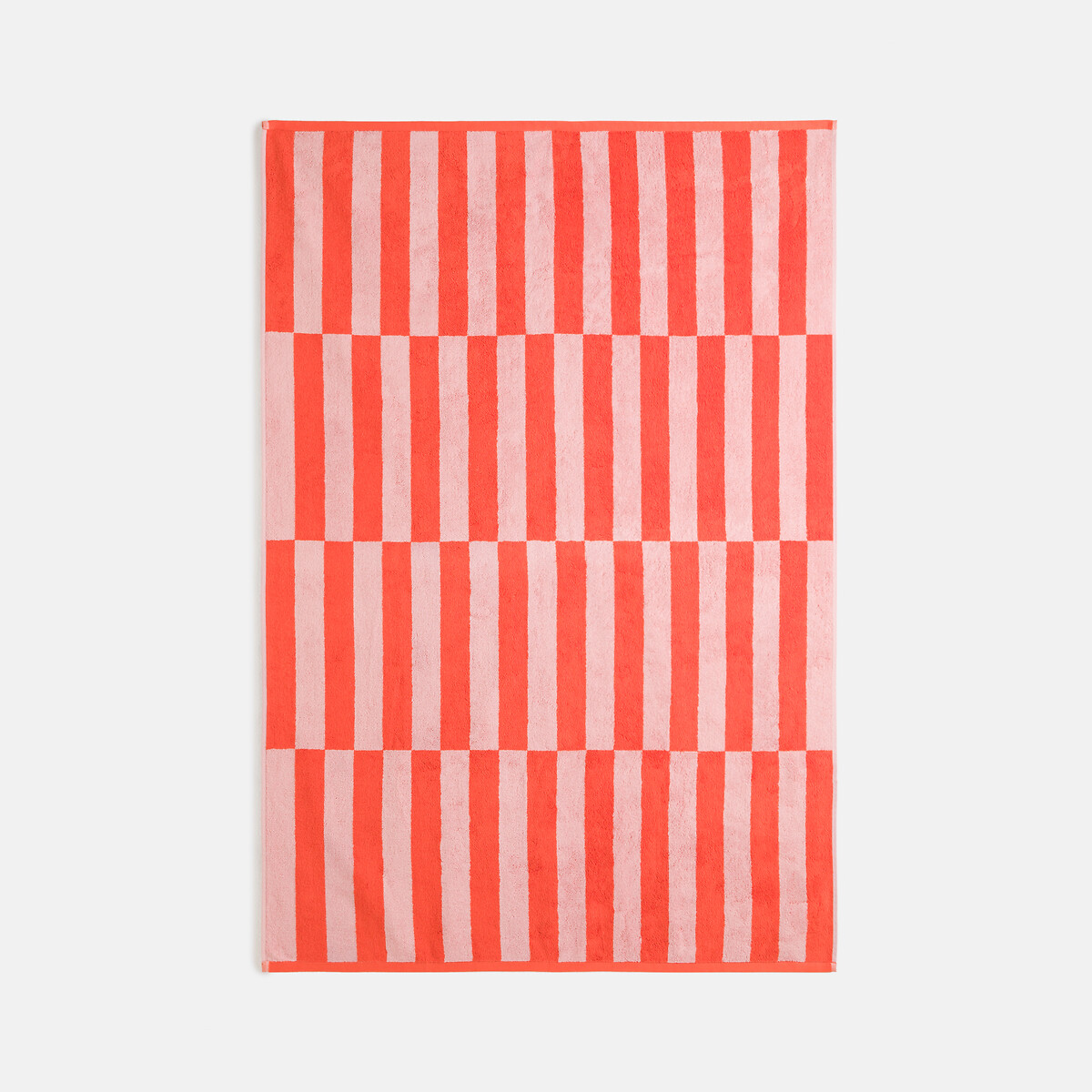Maxi drap de bain éponge velours,Tabaka rose/rouge, LA REDOUTE INTERIEURS