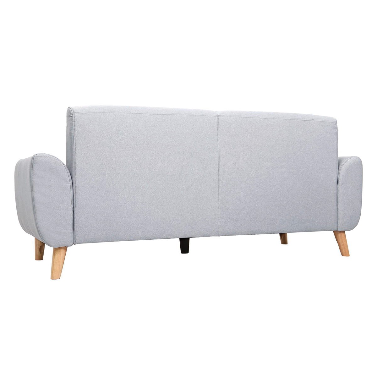 Canapé scandinave 3 places en tissu effet velours texturé terracotta et bois clair EKTOR gris clair, MILIBOO