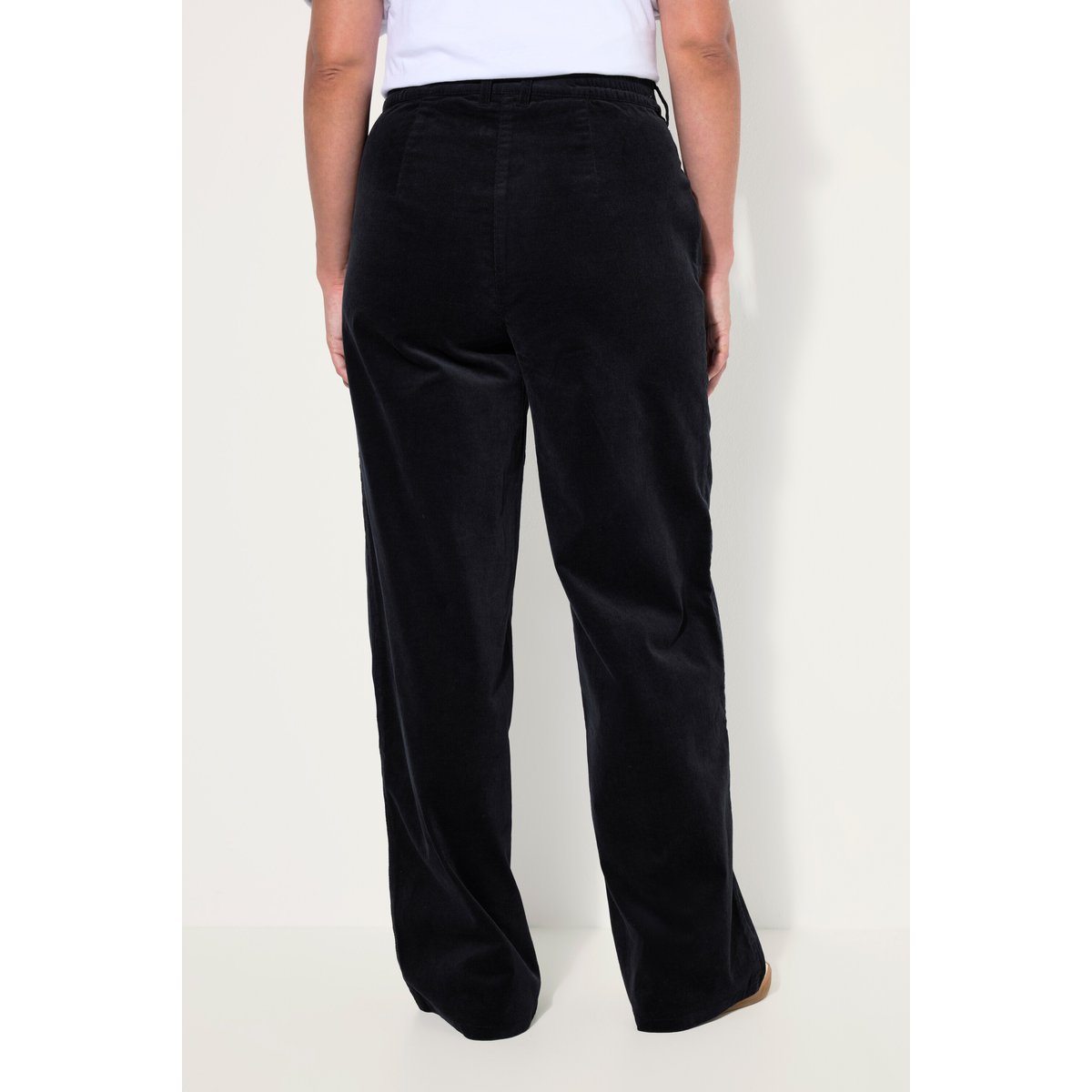 Pantalon en velours côtelé Mony, jambe large noir, ULLA POPKEN