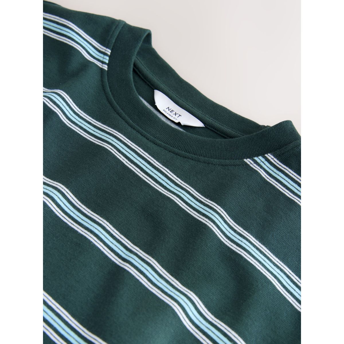 T-shirt épais à rayures vert, NEXT