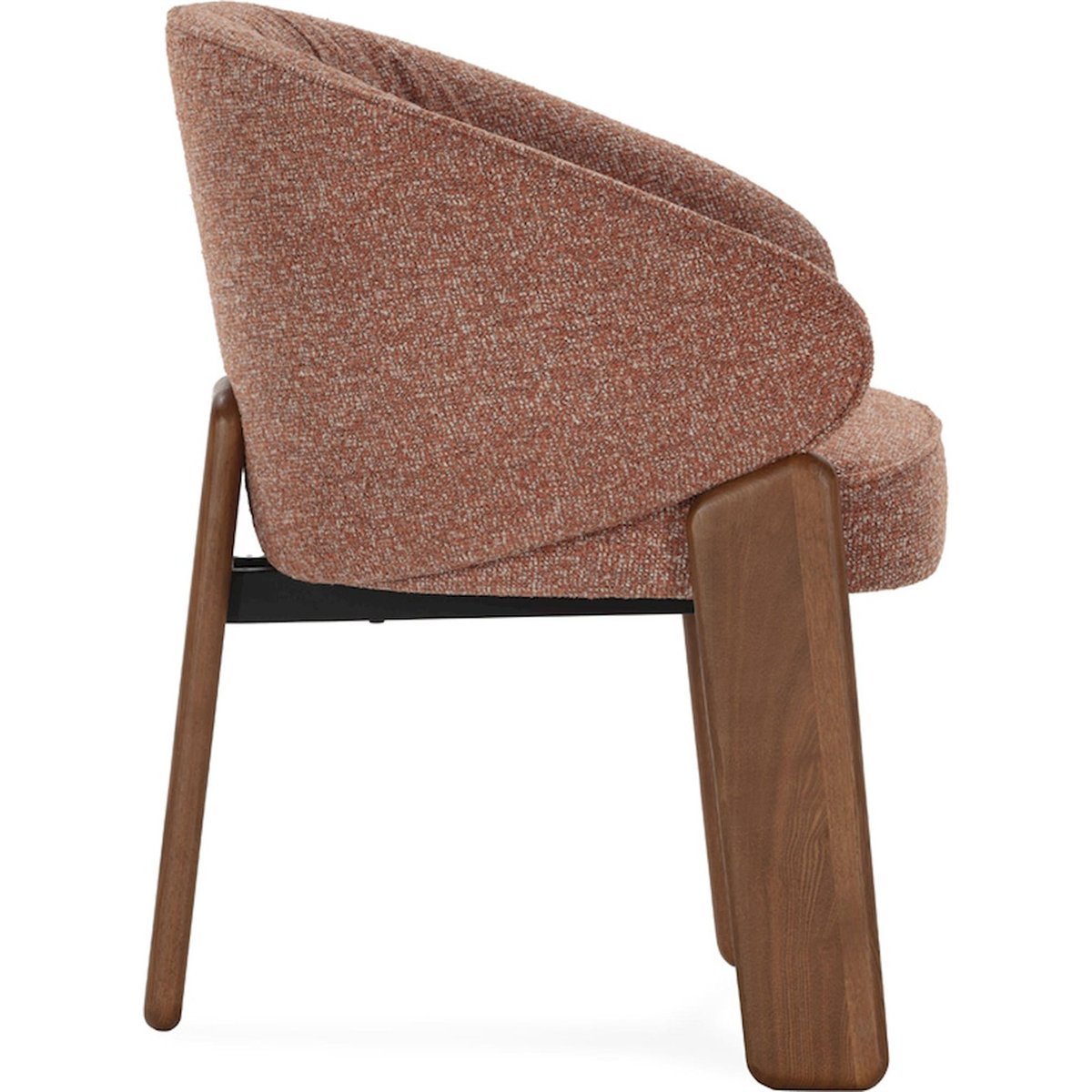 Chaise en frêne et tissu tissé main noyer, brique, RECOLLECTION