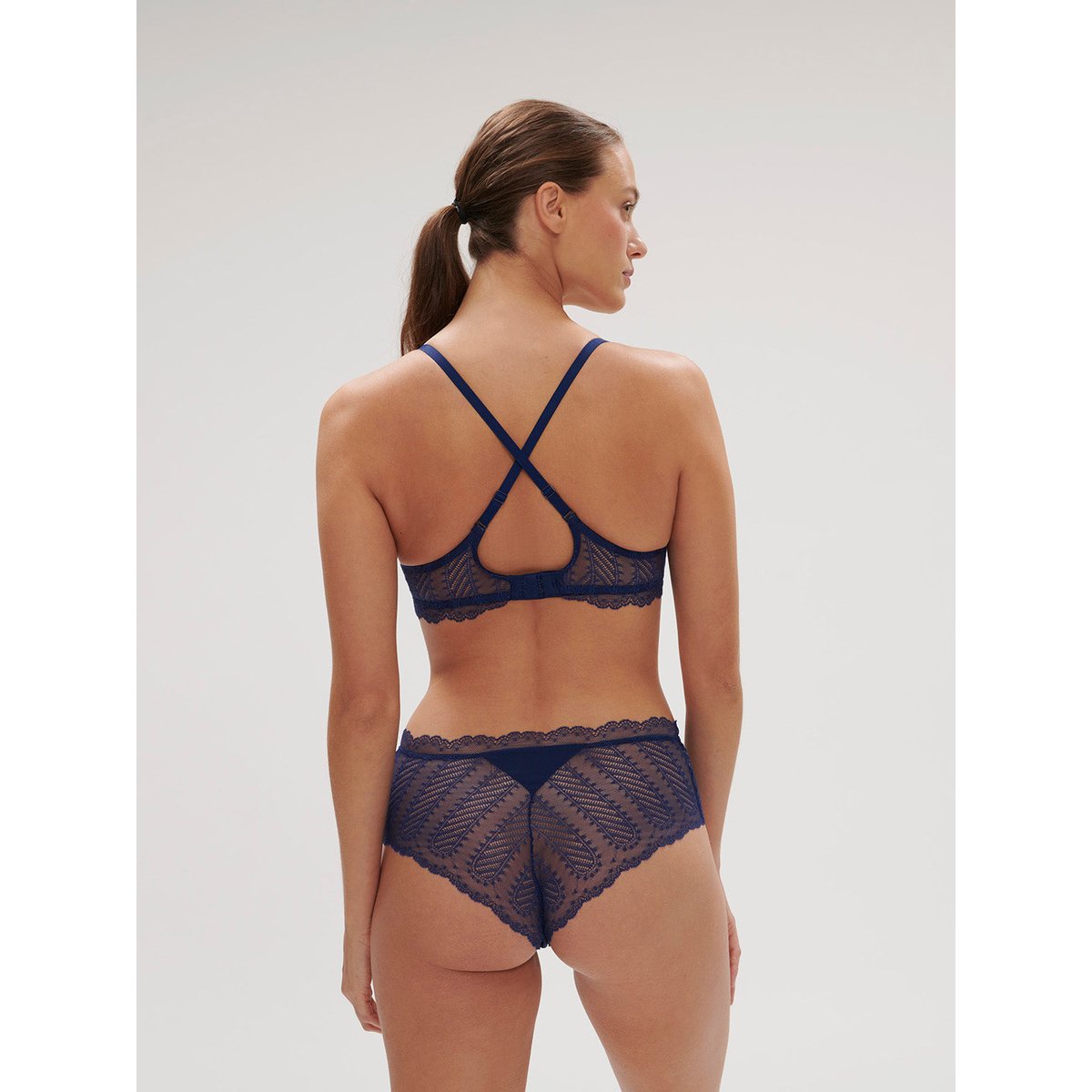 Soutien-gorge avec armature décolleté plongeant, CANOPÉE bleu, SIMONE PERELE