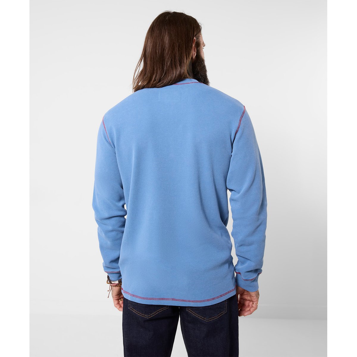 Superbe Henley en Maille Gaufrée bleu, JOE BROWNS