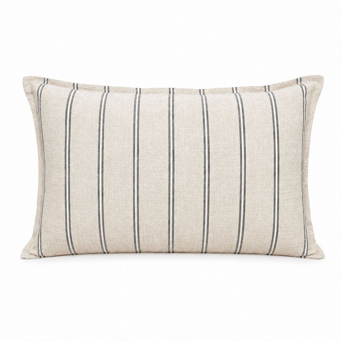 Housse de coussin 100% coton rayures rustiques LOURMARIN - QABANE beige, HOME MAISON