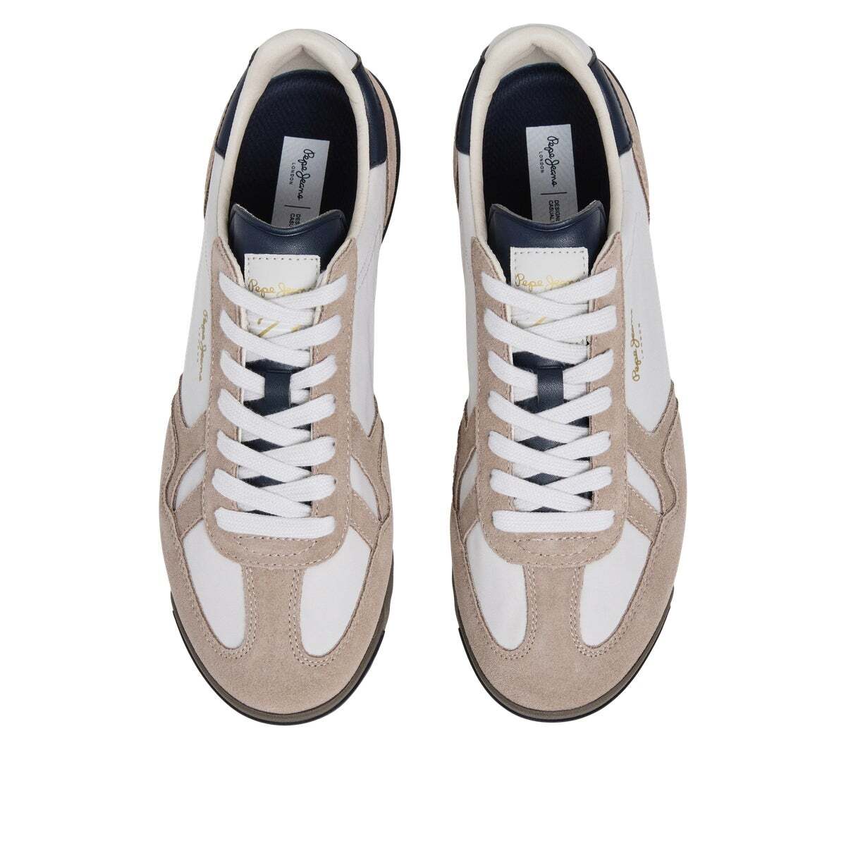 Marvin - Baskets Rétro Avec Détails En Daim blanc blanchiment, PEPE JEANS