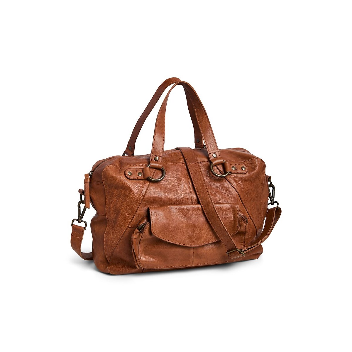 Grand sac en cuir, Fatima cognac, PIECES