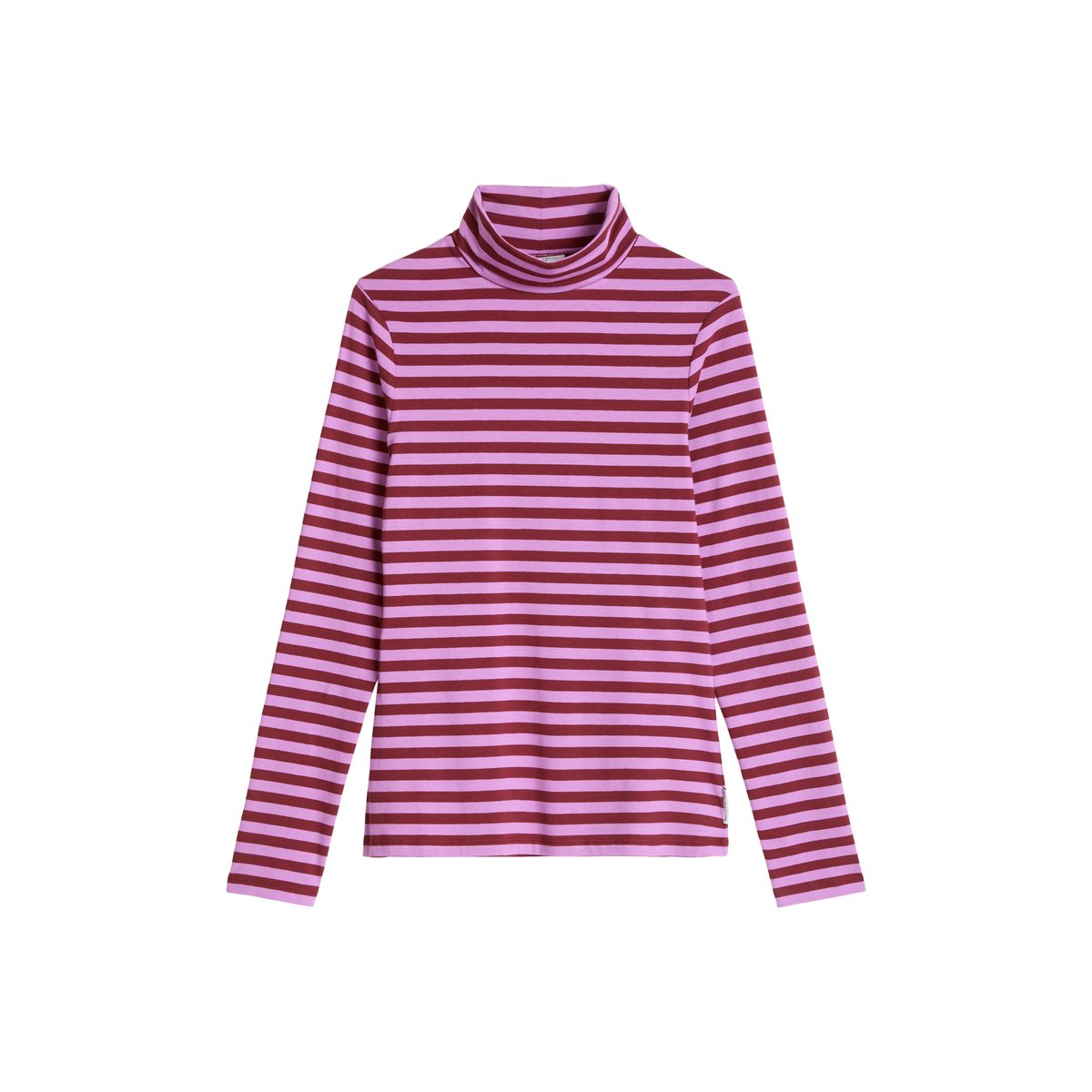 T-shirt à col roulé et manches longues, coupe ajustée en jersey simple avec élasthanne rouge, MARC O’POLO DENIM