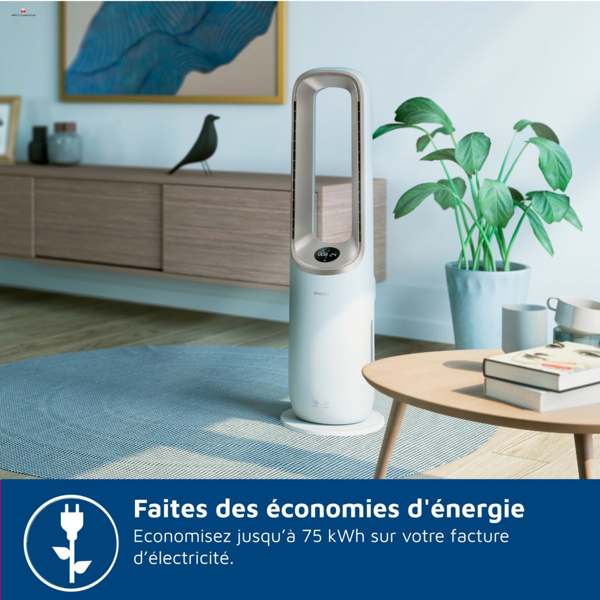 Purificateur d'air, ventilateur, chauffage AMF870/16 3-en-1 Série 8000, jusqu’à 70 m², Blanc couleur unique, PHILIPS