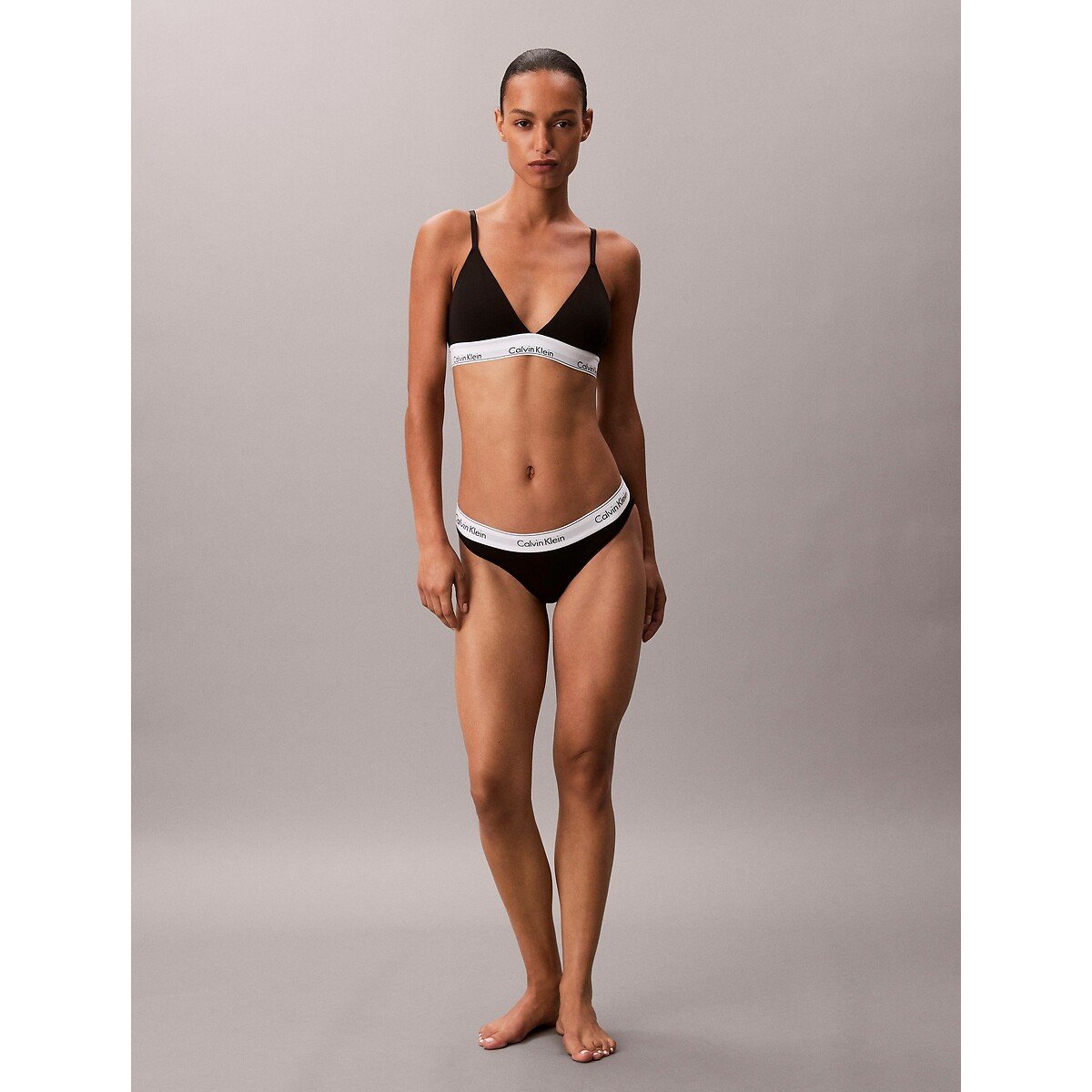 Icon Cotton Modal Triangle Bra black, CALVIN KLEIN UNDERWEAR