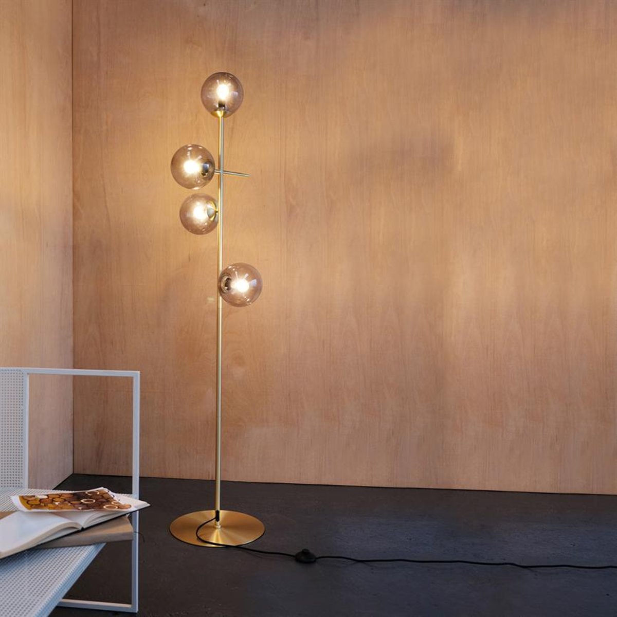 Lampadaire en Verre et Métal COMO laiton, DYBERG LARSEN