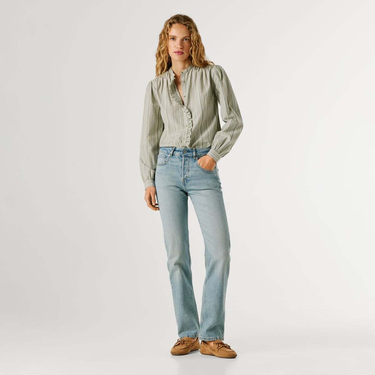Jaimy - Jean Coupe Large, Taille Haute 13oz bleu confort extensible, PEPE JEANS