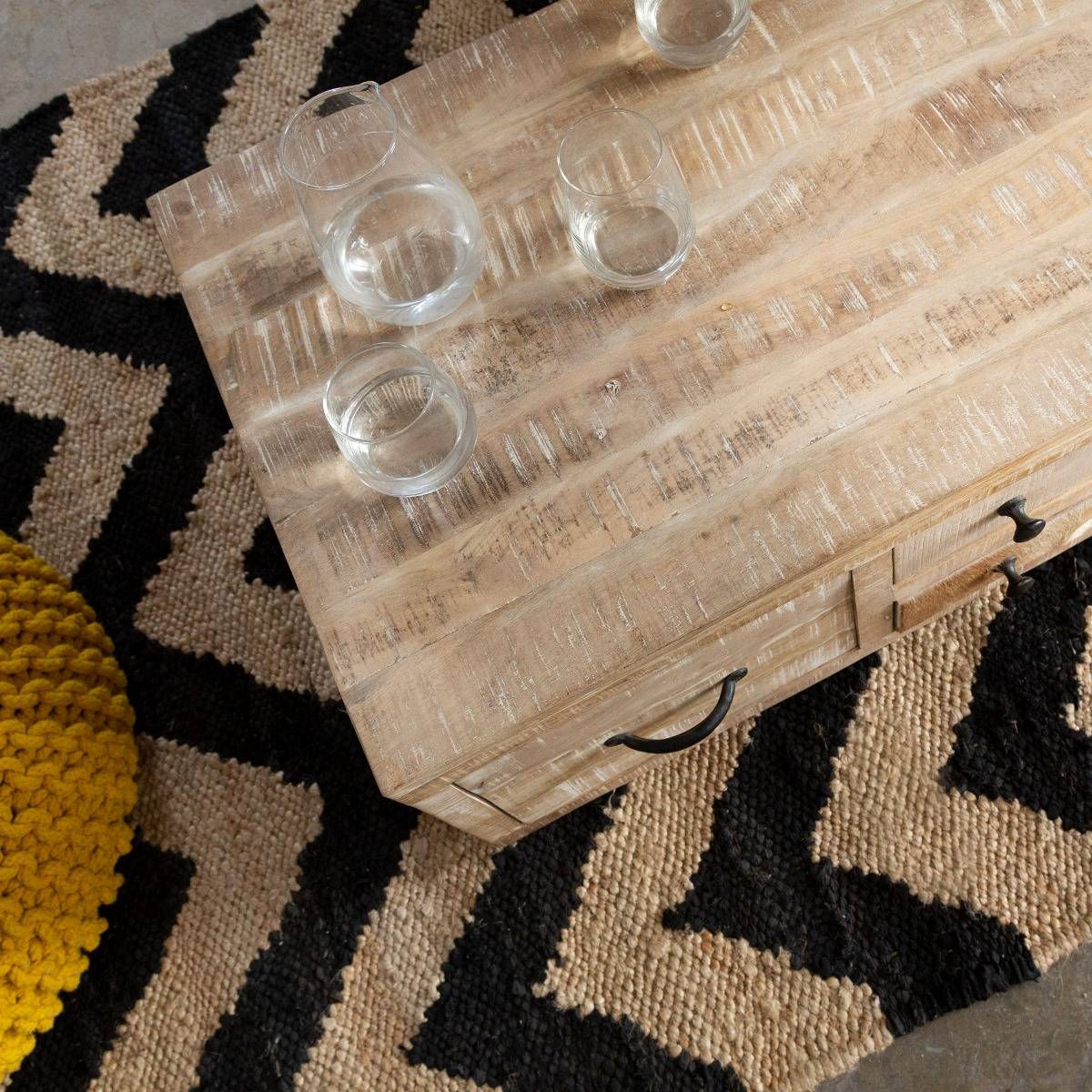 Table basse en bois de manguier PIO bois clair, MADE IN MEUBLES 