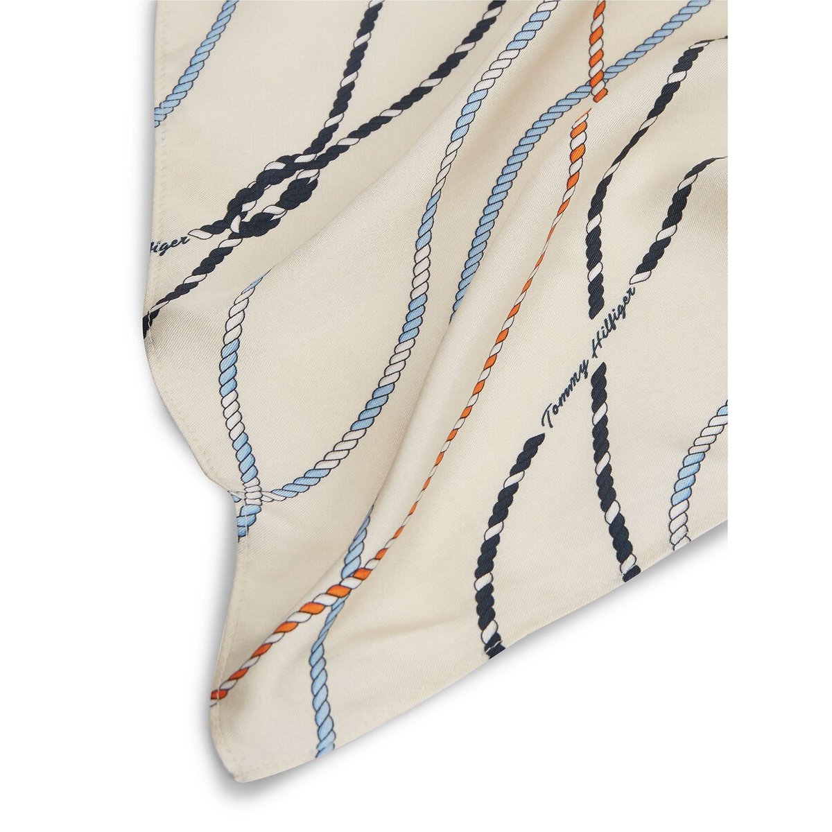 Lenço de seda estampado Nautical branco, TOMMY HILFIGER