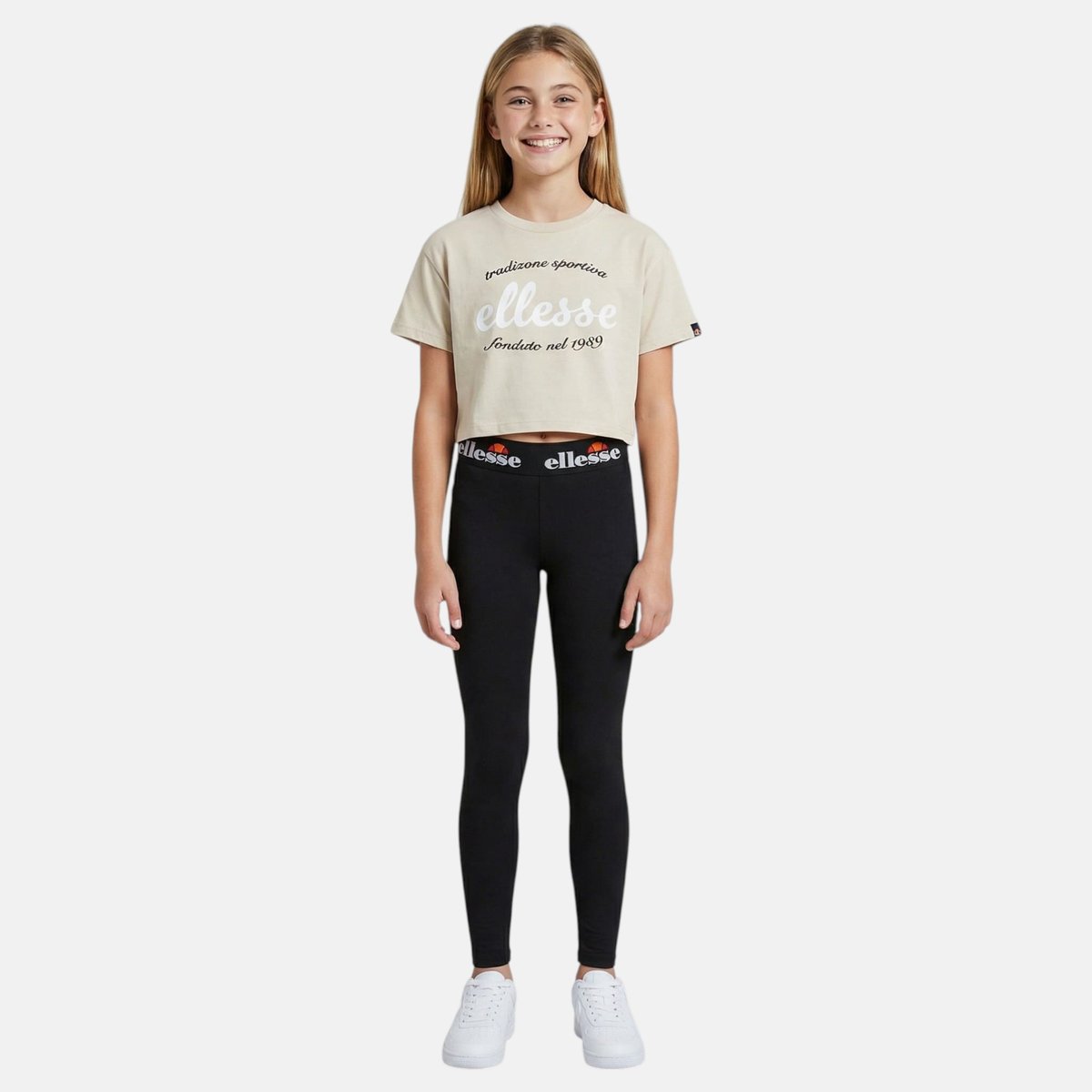 Ensemble 3 pièces t-shirt court, brassière et legging STUDIO noir, ELLESSE