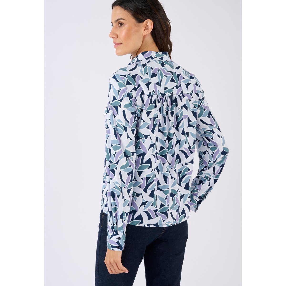 Chemisier en maille chaude vert feuillage, DAMART