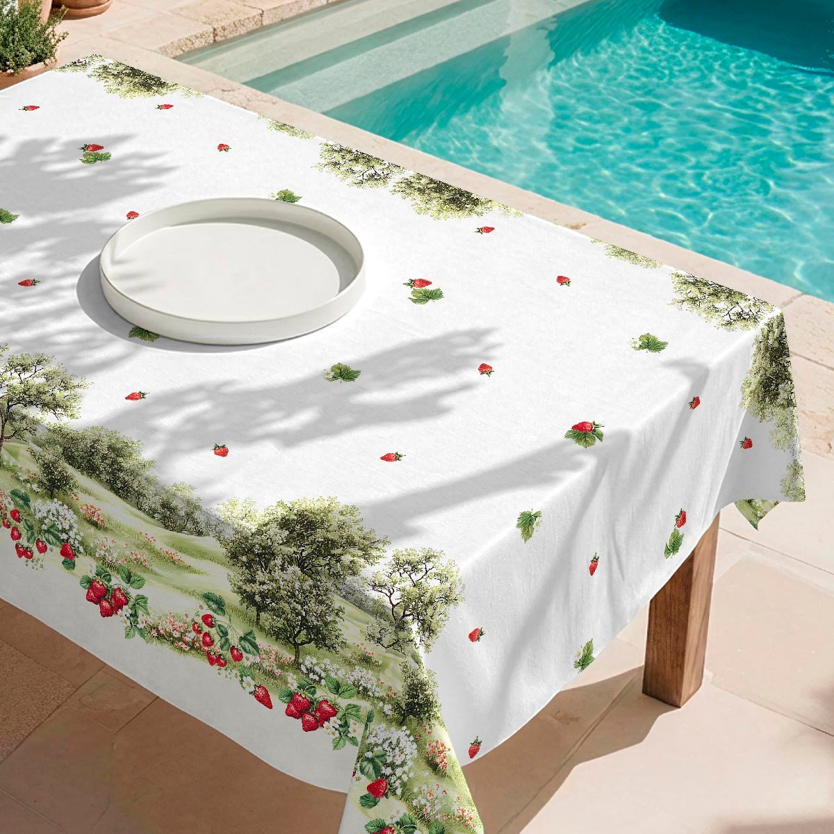 Nappe anti-taches Strawberry - 100% coton - vert, NAF NAF HOME