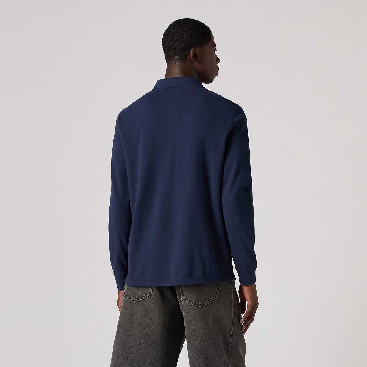 Polo dal taglio dritto, in maglia a punto piqué blu marino, LEVI'S
