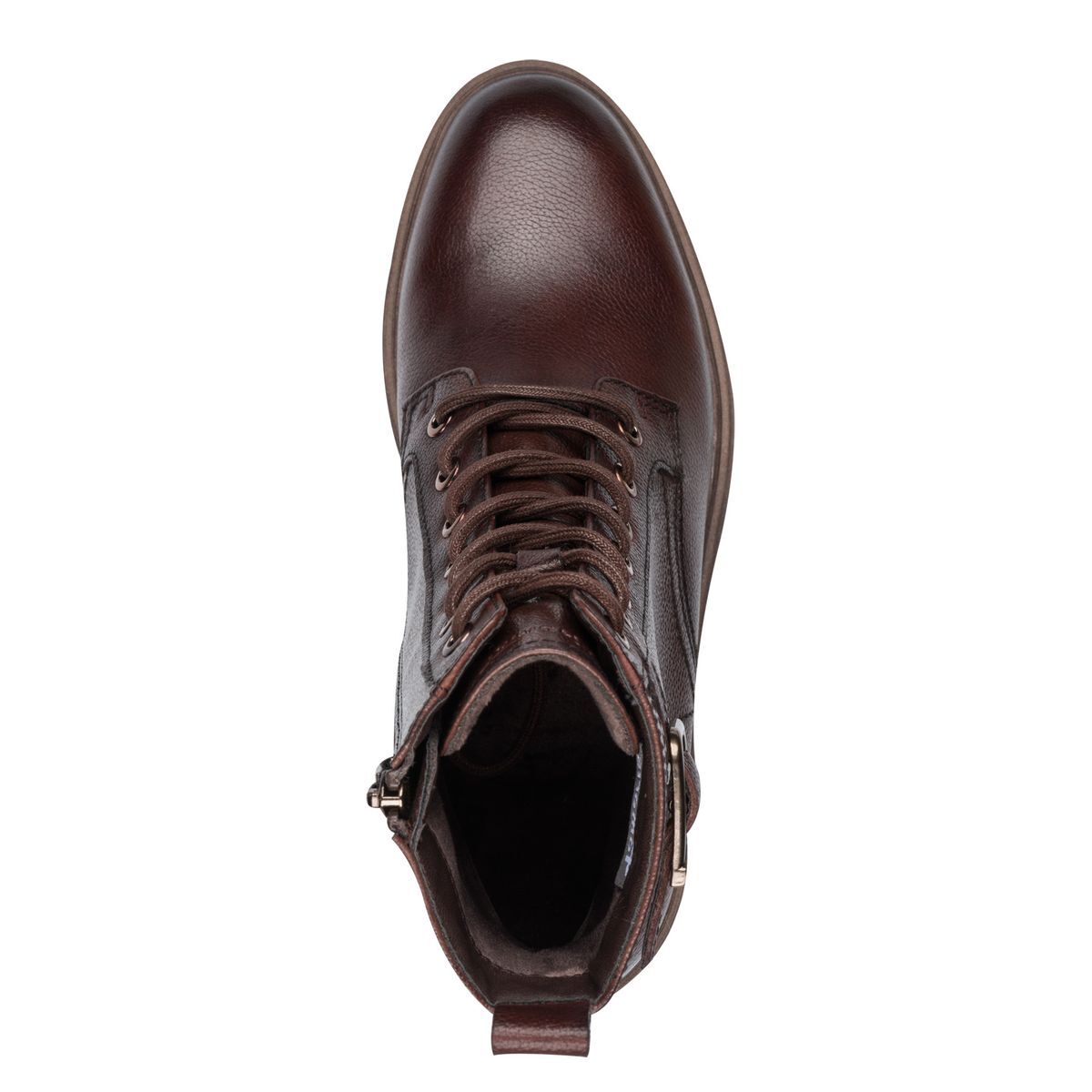 Bottines lacées à talons marron mocca, TAMARIS