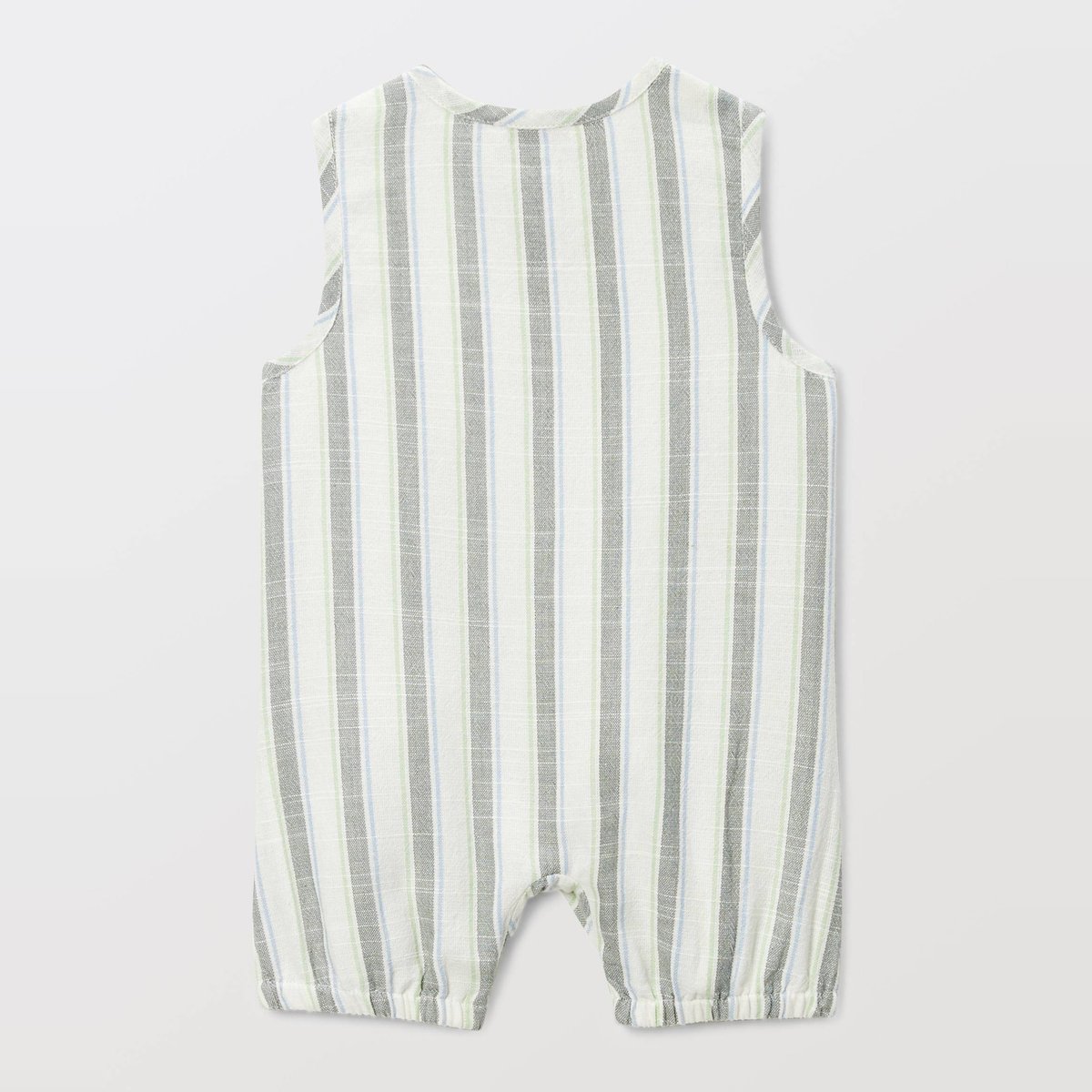 Combinaison longue rayée en coton thym, BOUT'CHOU