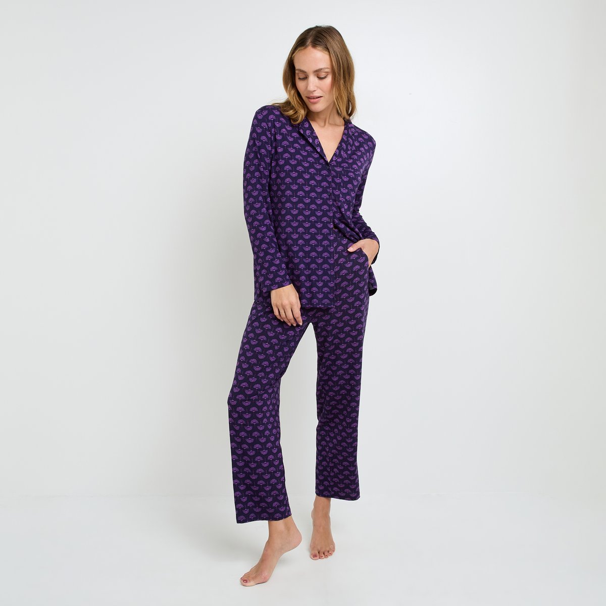 Pantalon pyjama CAMILLE multico rose, ROUGEGORGE LINGERIE