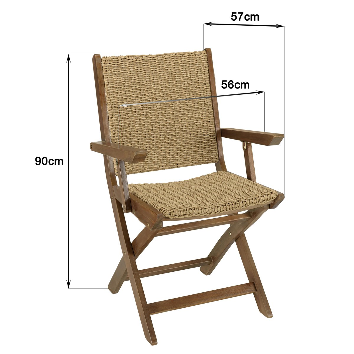 Salon de jardin table extensible et 6 assises  OSTIA bois naturel, PIER IMPORT