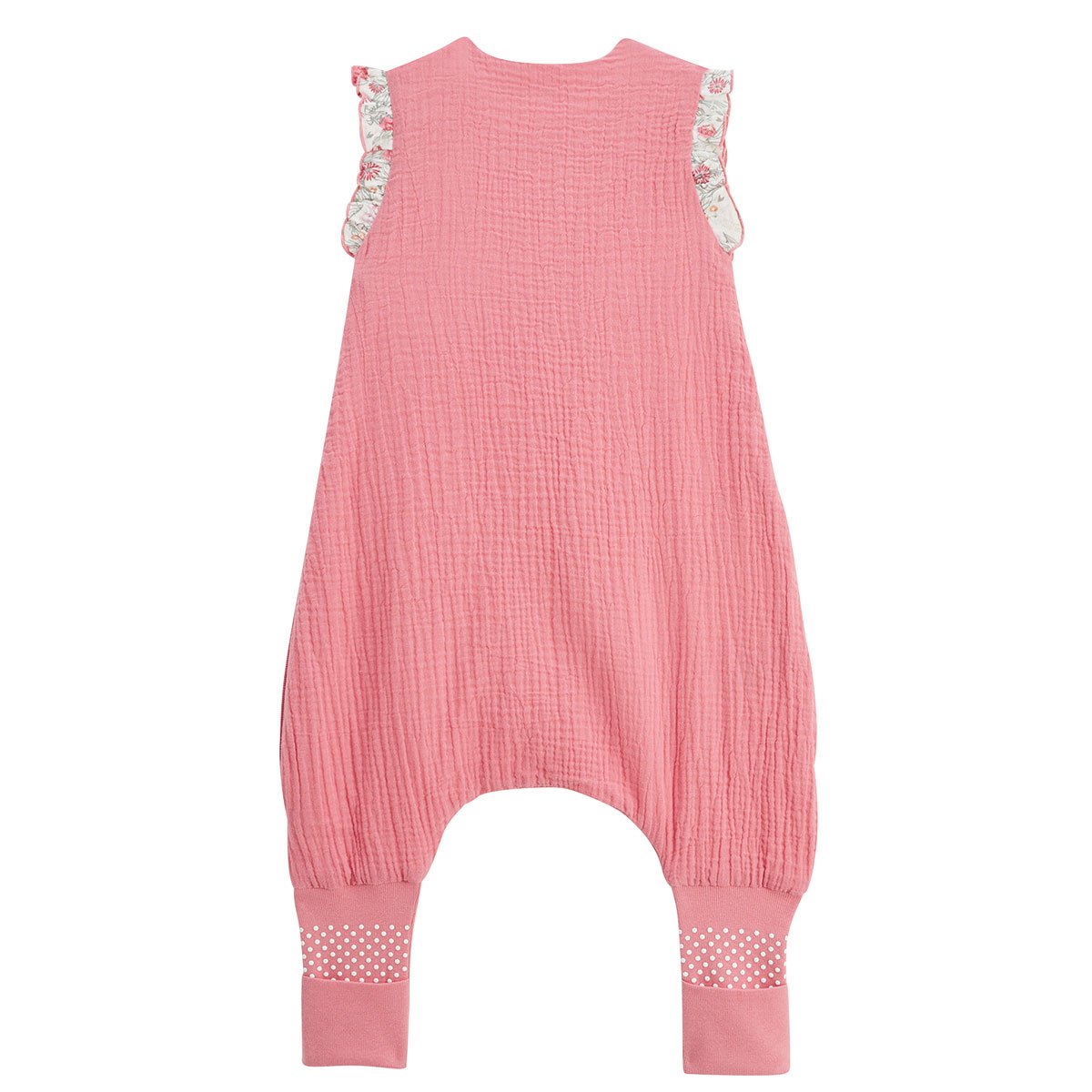 Turbulette d'été en gaze de coton avec pieds retroussables Anaelle rose, PETIT BEGUIN