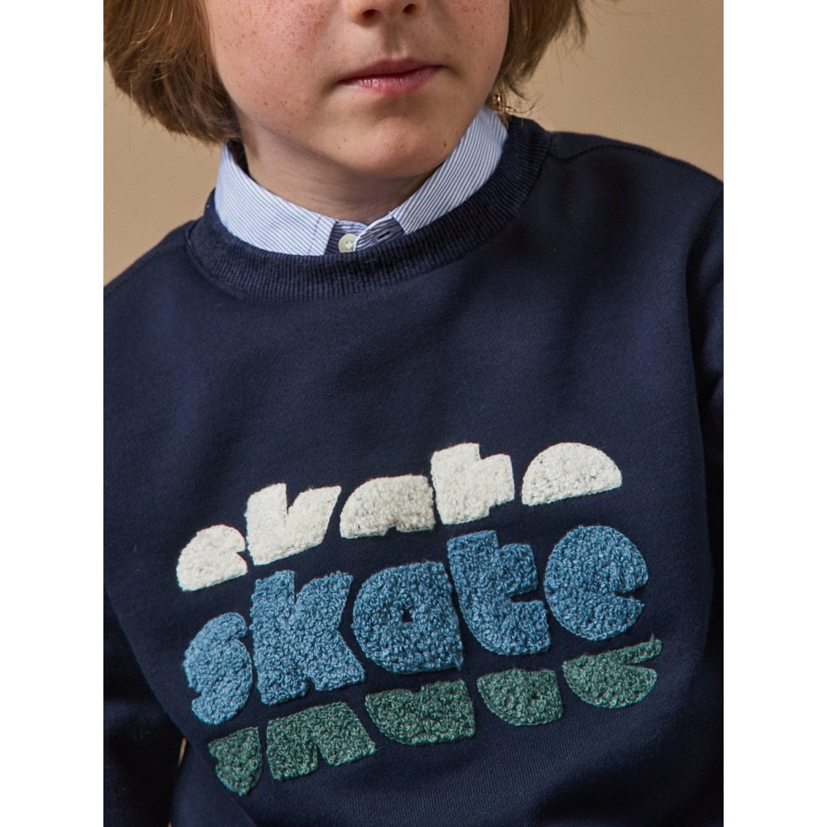 Sweat brodé marine, CYRILLUS