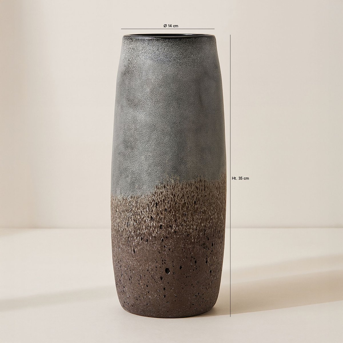 Vase en verre, TEREA gris-taupe, NOW'S HOME