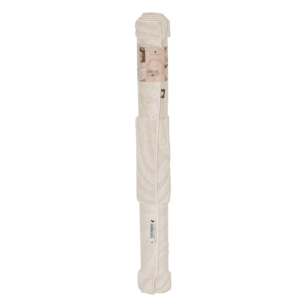 Tapis à poils ras ANOAI blanc feuille, ATMOSPHERA