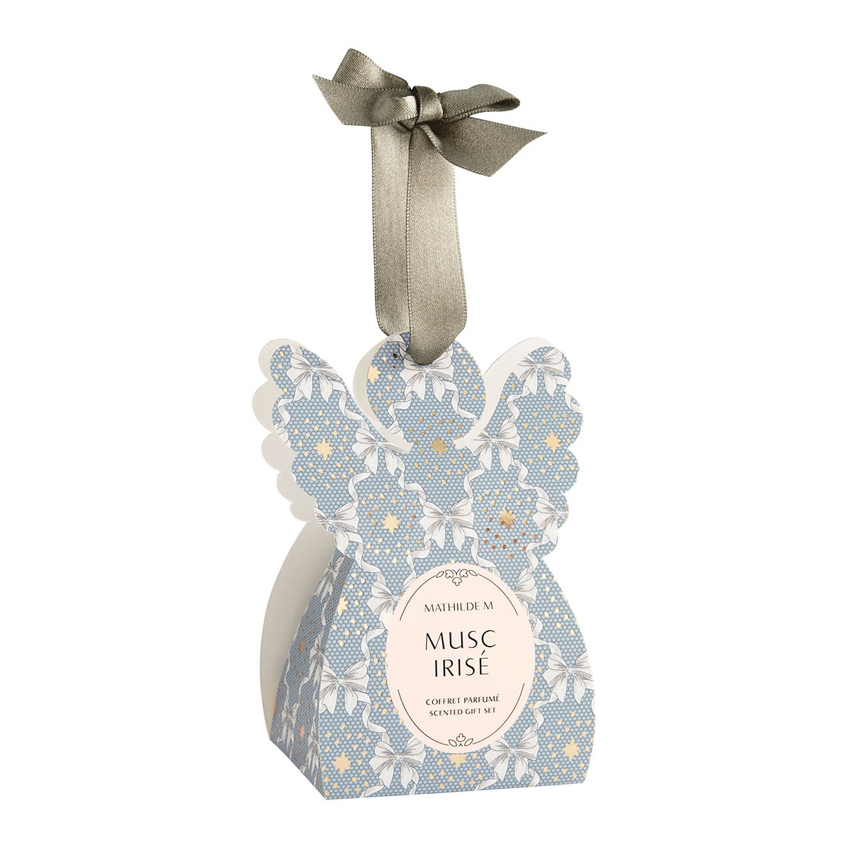 Coffret Surprises Ange parfum Musc Irisé RUBANS DE FÊTE bleu, MATHILDE M