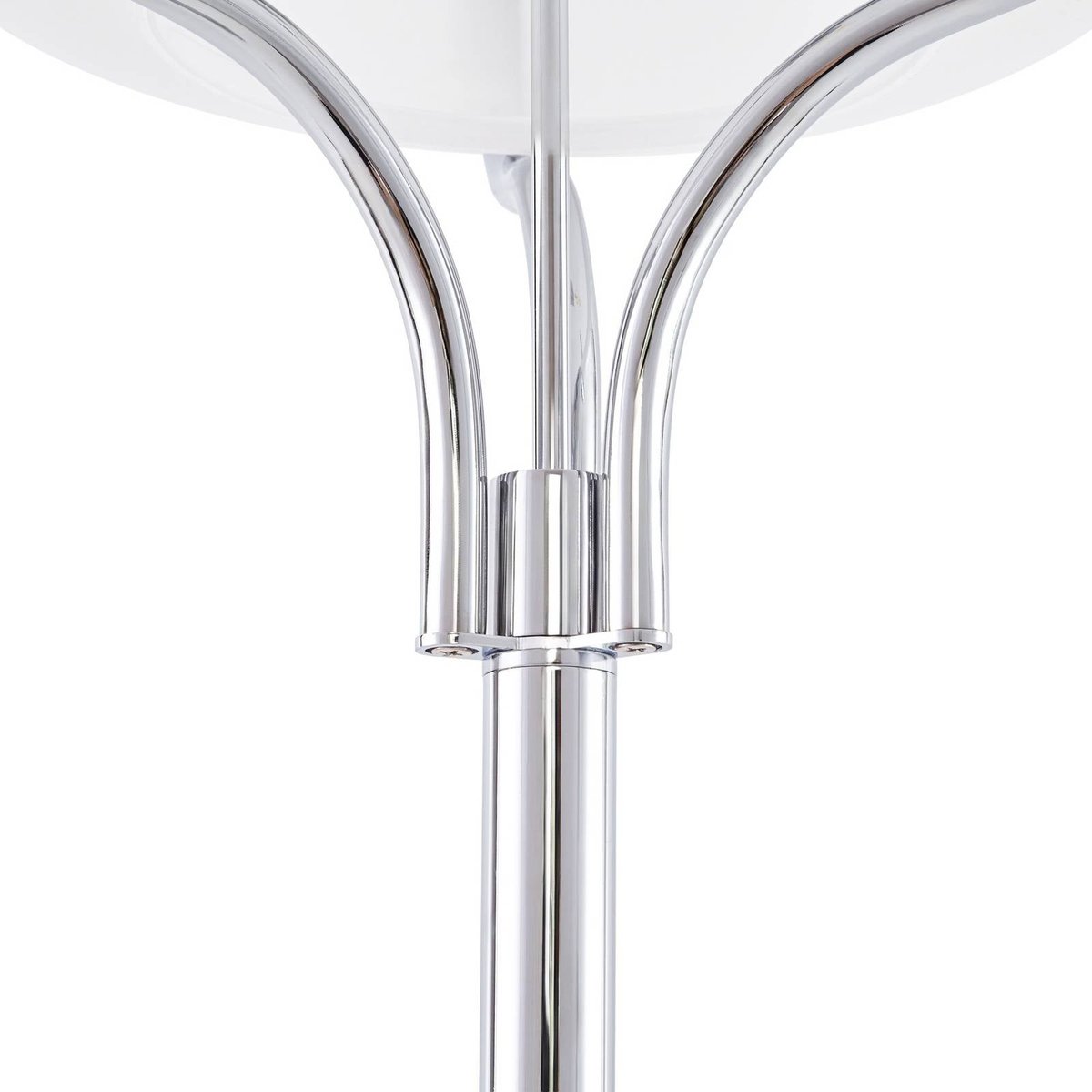 Lampadaire en métal design, Christo blanc, chrome, LUCANDE