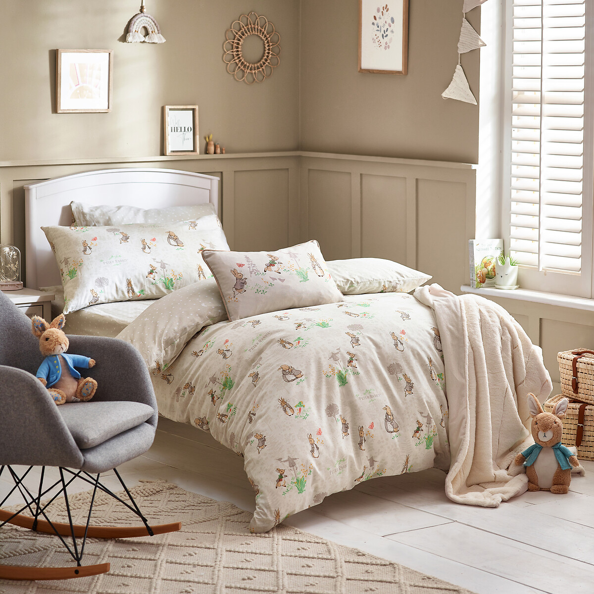 Peter Rabbit Classic 100% Cotton Duvet Cover and Pillowcase Set natural, PETER RABBIT