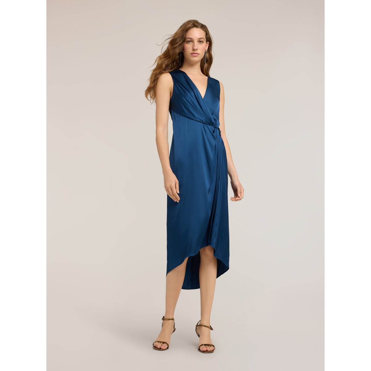 Robe avec drapé bleu, MOTIVI
