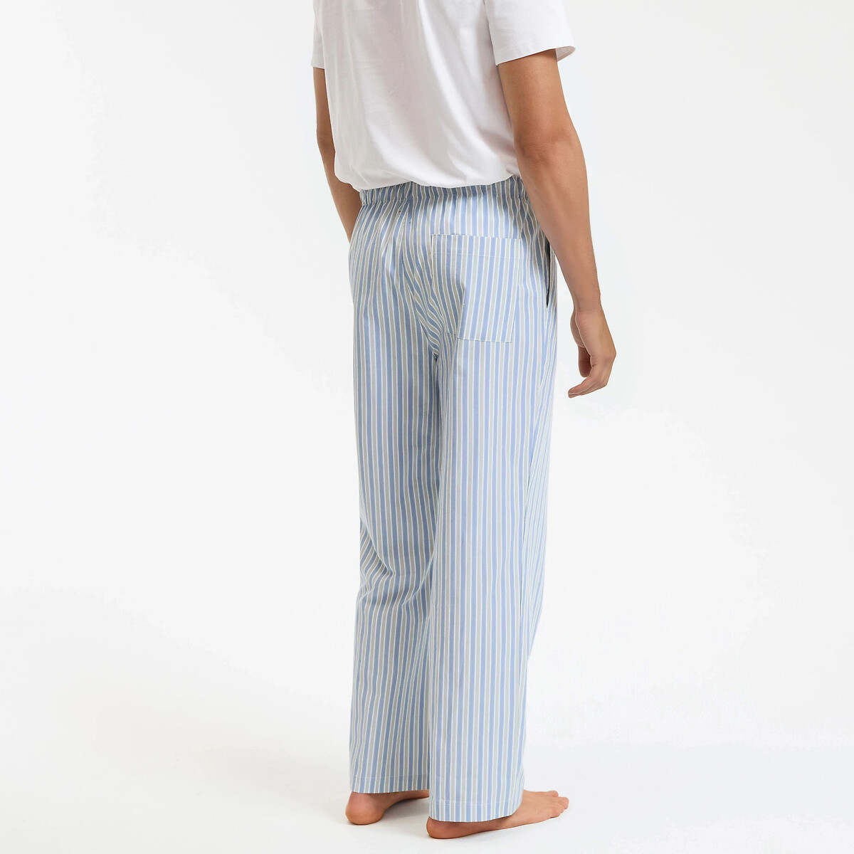 Pantalon pyjama à rayures en coton bleu rayé, LA REDOUTE COLLECTIONS