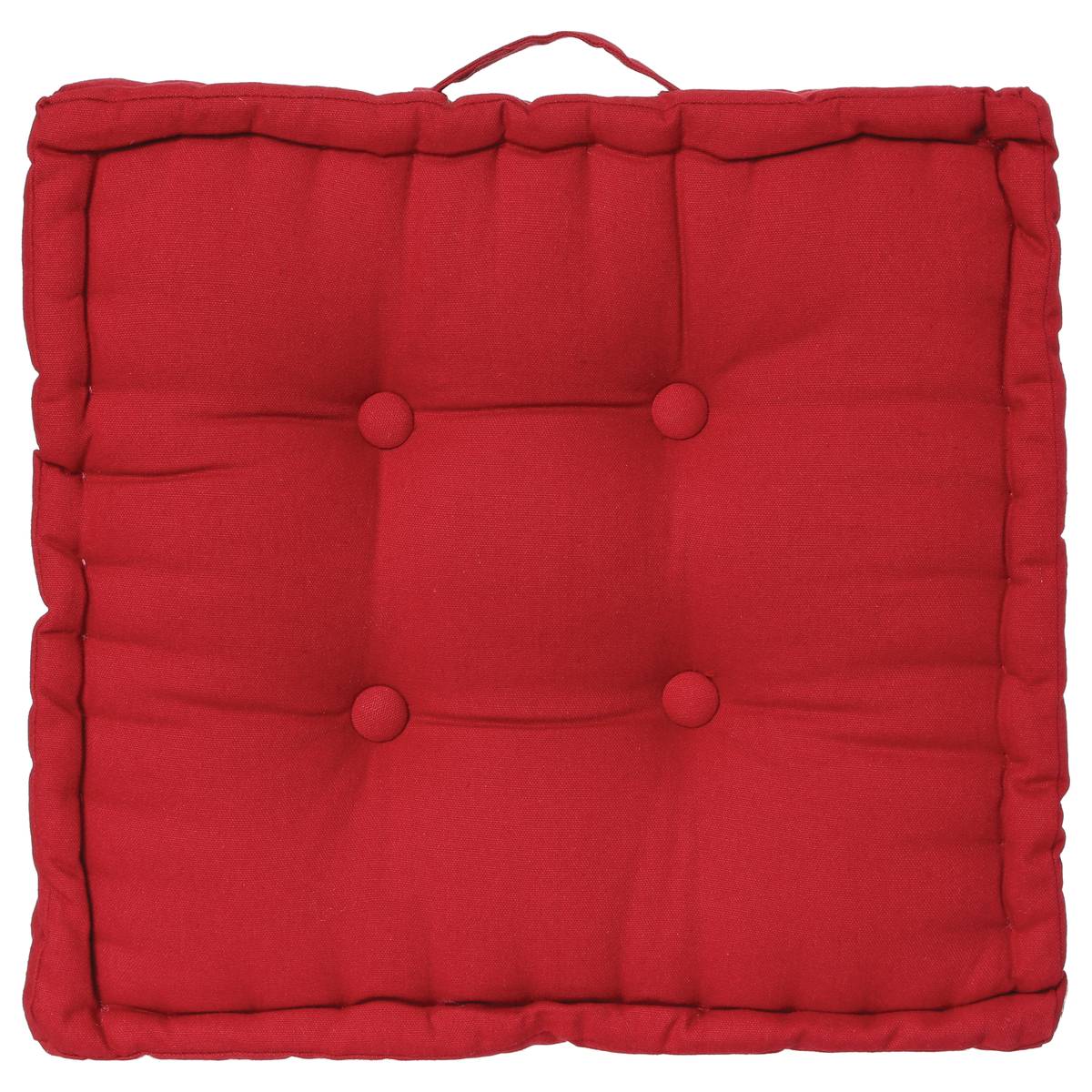 Coussin de sol en coton ANJALI rouge, ATMOSPHERA