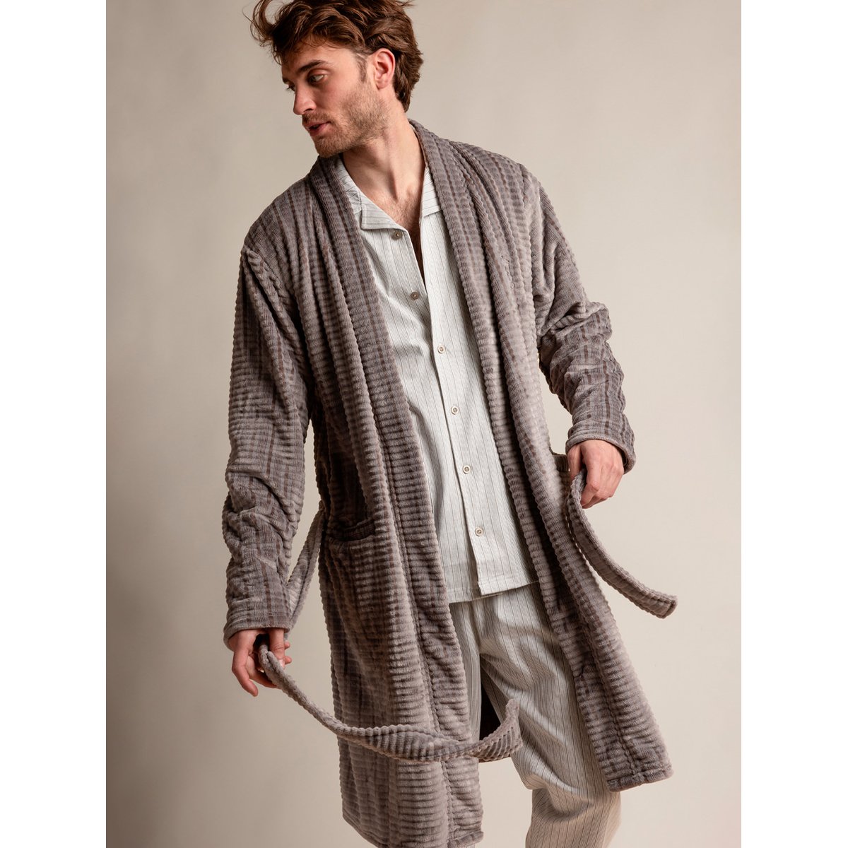 Robe de chambre Heritage gris, ADMAS