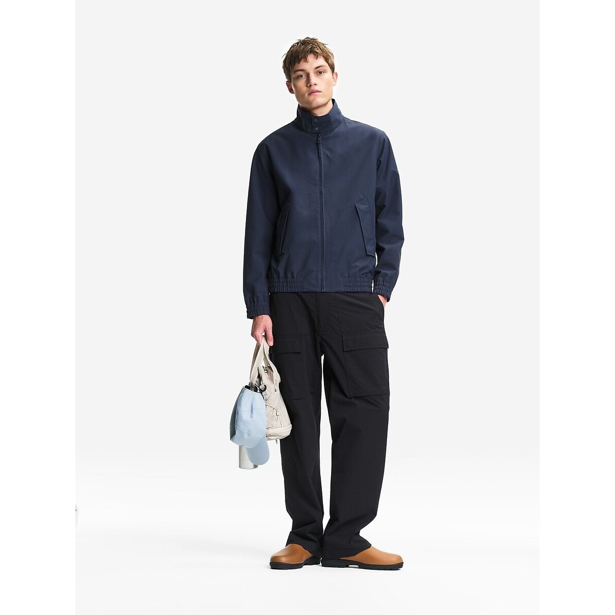 Harrigton kort jack in waterafstotende keperstof marineblauw, AIGLE