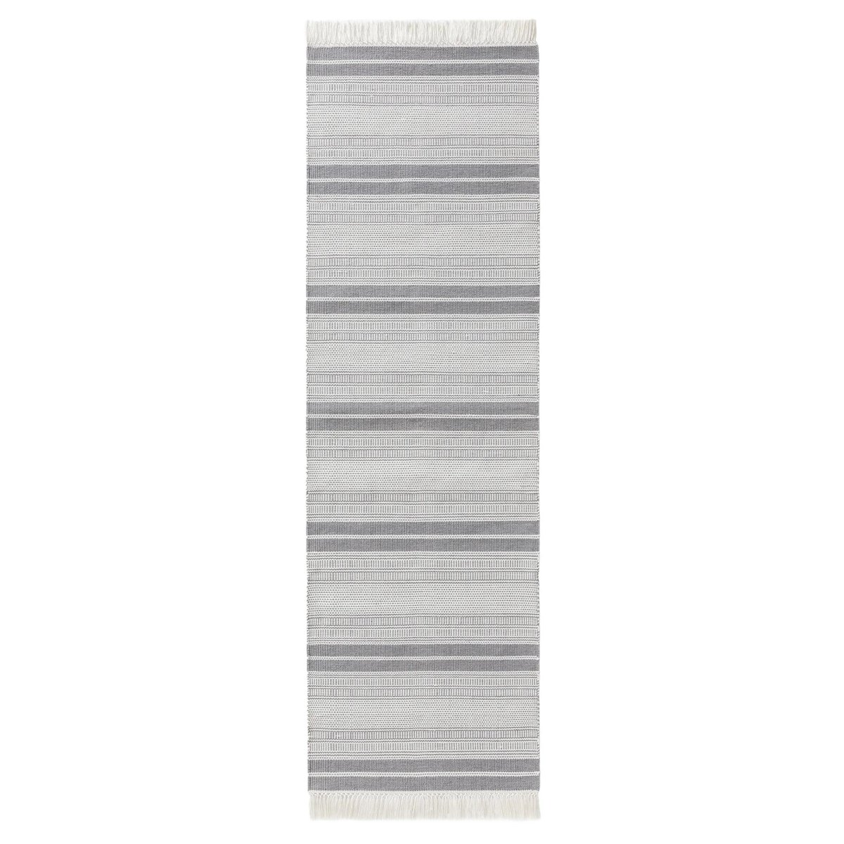 Tapis de couloir d'extérieur & intérieur tissé main SIENA gris, BENUTA 