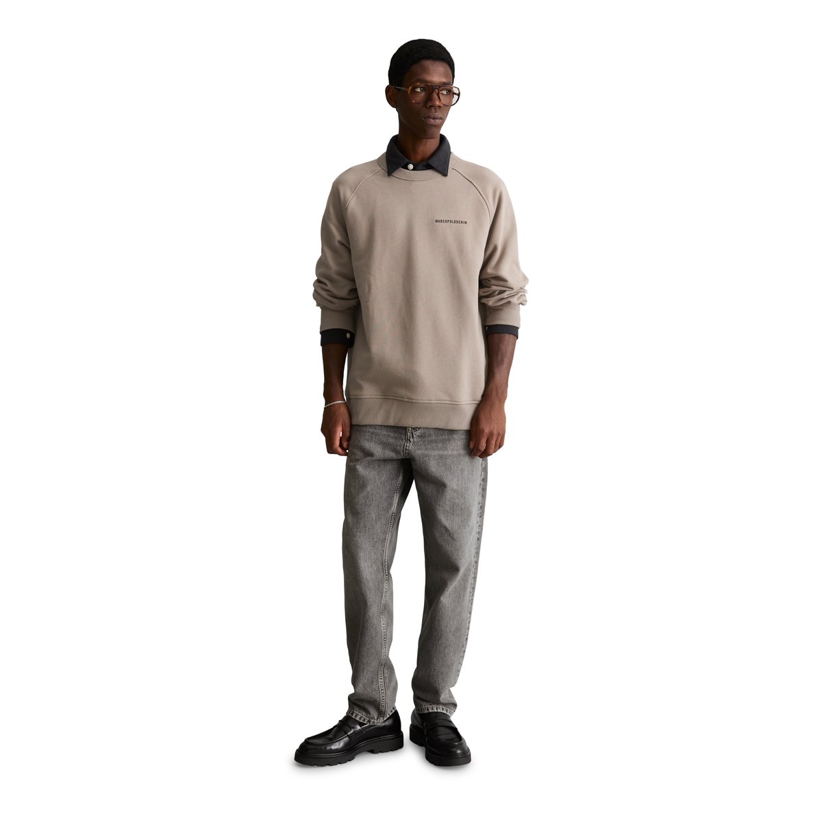 Sweat-shirt ample à la texture marquée marron, MARC O’POLO DENIM