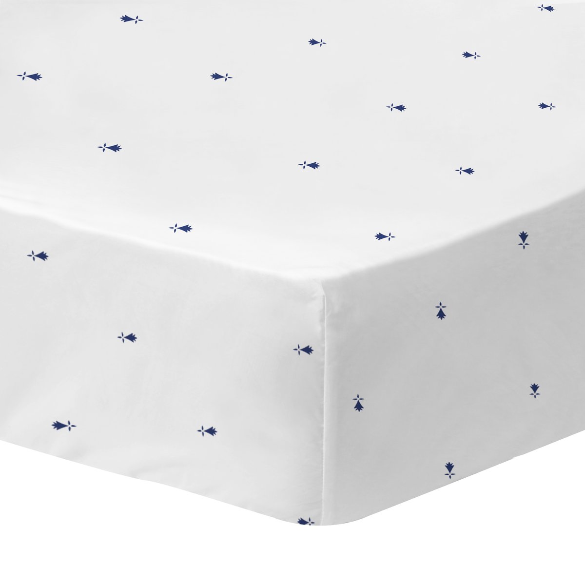 Drap-housse imprimé 100% coton, Bretagne BREIZH blanc, MATT ET ROSE