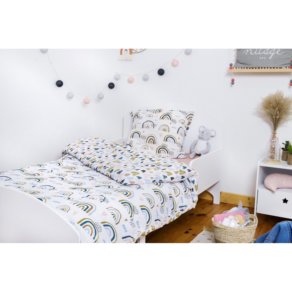 Parure Housse de couette Collection Arc en ciel multicolore, EDEN