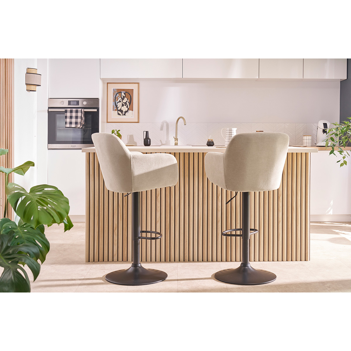 Tabourets de bar design réglables (lot de 2) AMIKA bleu pétrole, MILIBOO