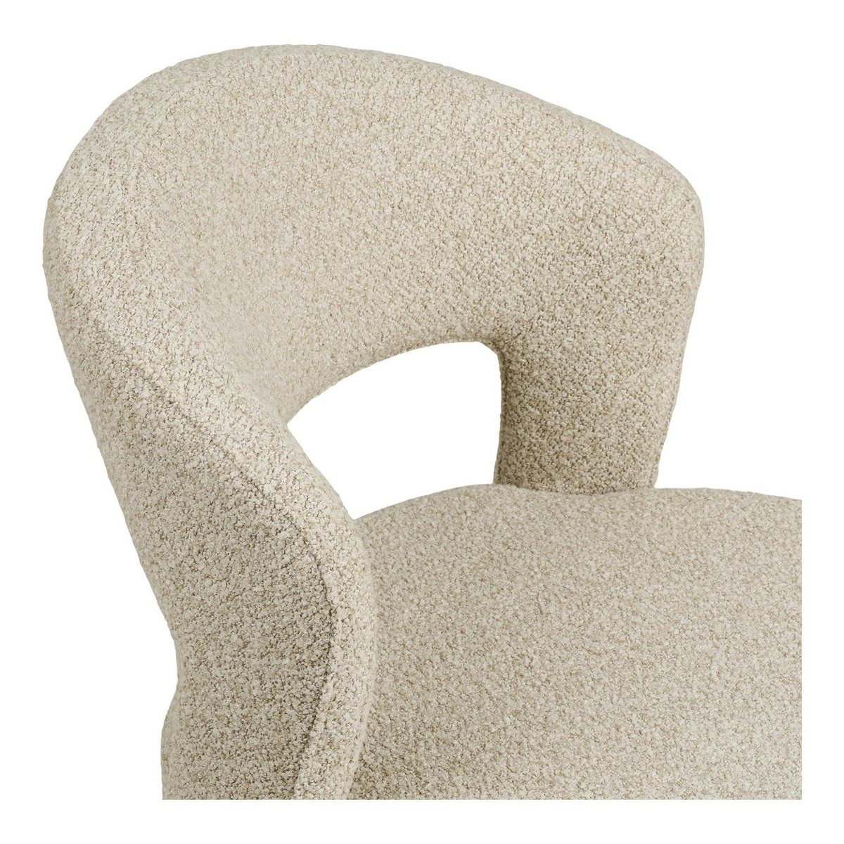 Chaise en tissu bouclette sable (lot de 2) TULSA beige, PIER IMPORT
