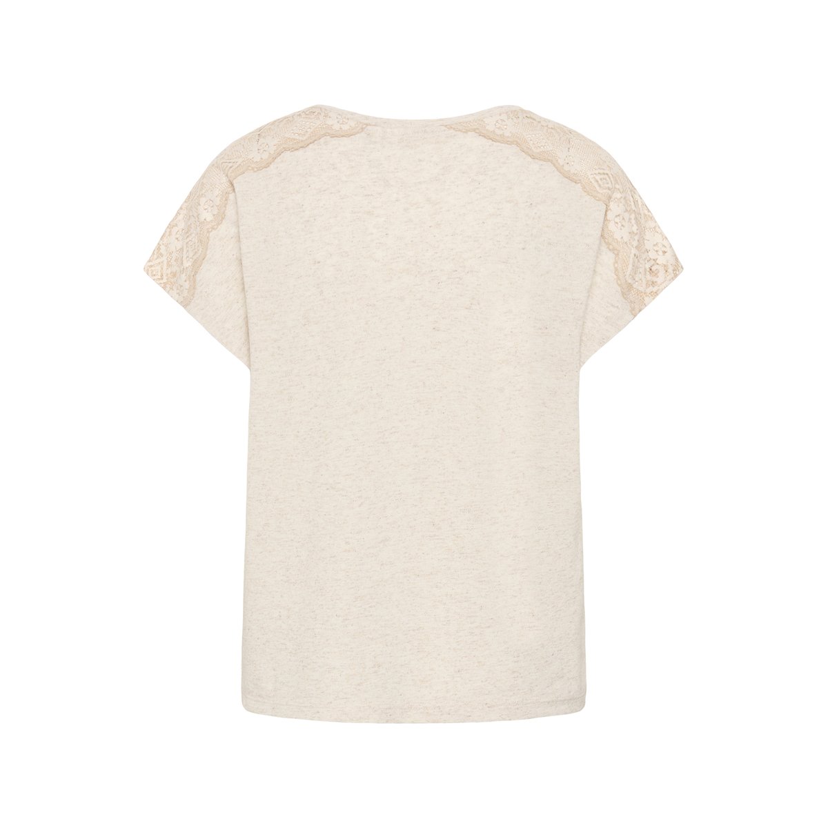 T-shirt à manches courtes beige bleached sand melange, CREAM