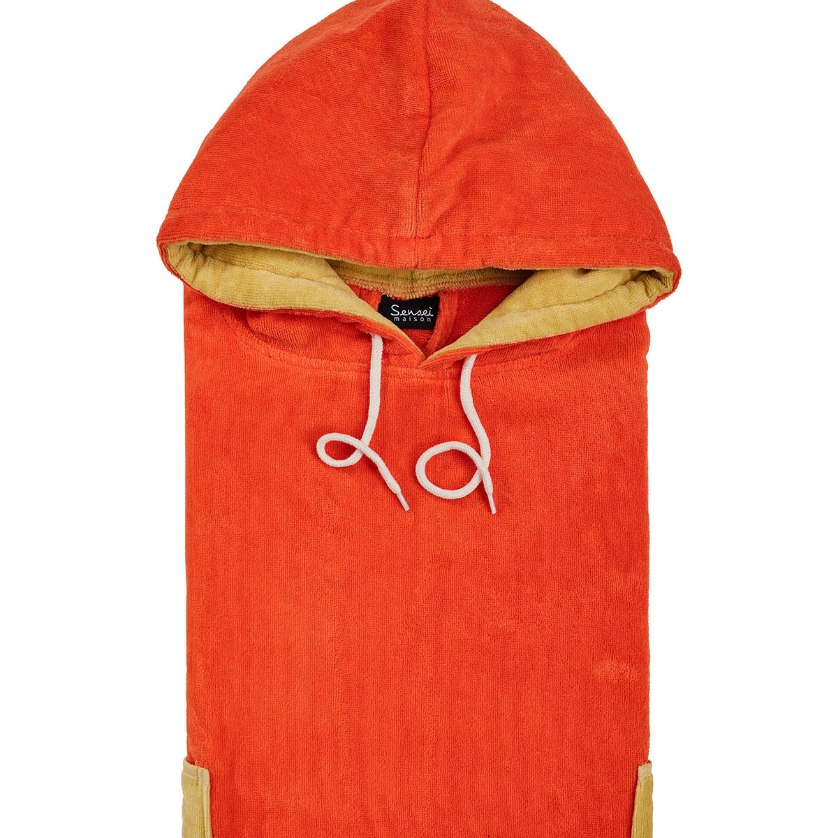 Poncho de plage adulte en velours BEACH corail, SENSEI MAISON